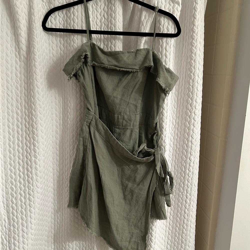 Princess Polly Olive Green Wrap Dress